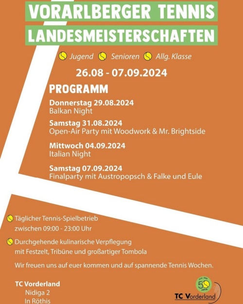 Plakat zur Landesmeisterschaft 2024 im TV Vorderland