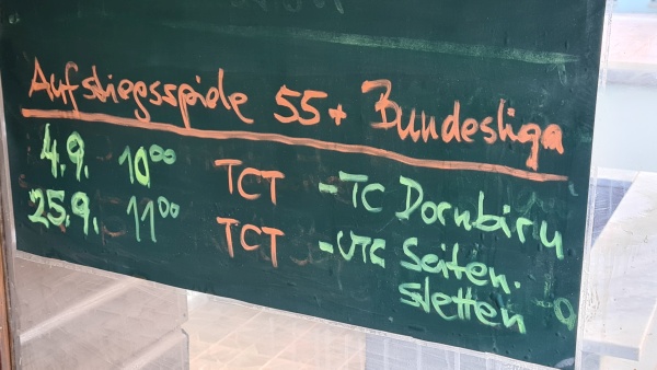 Ankündigung des TC Dornbirn beim TC Töplitsch für das Bundesliga-Spiel