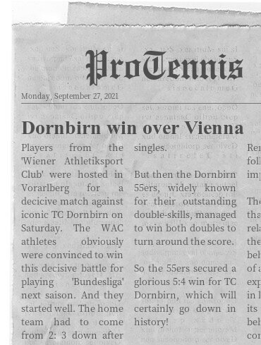 Filzi - die Tageszeitung nicht nur für den Tennissport im TC Dornbirn