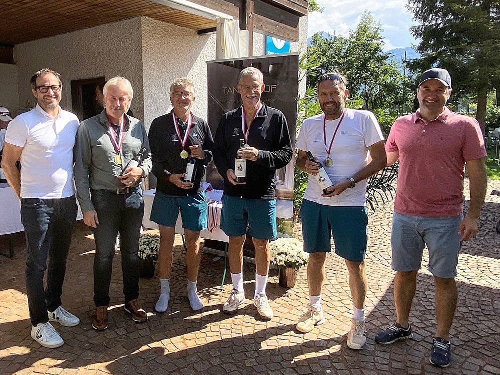 VTV Landesmeisterschaft 2021 - Gold und Silber im Herren 55 Doppel im TC Dornbirn mit Bitriol, Struth, Nenning und Troy